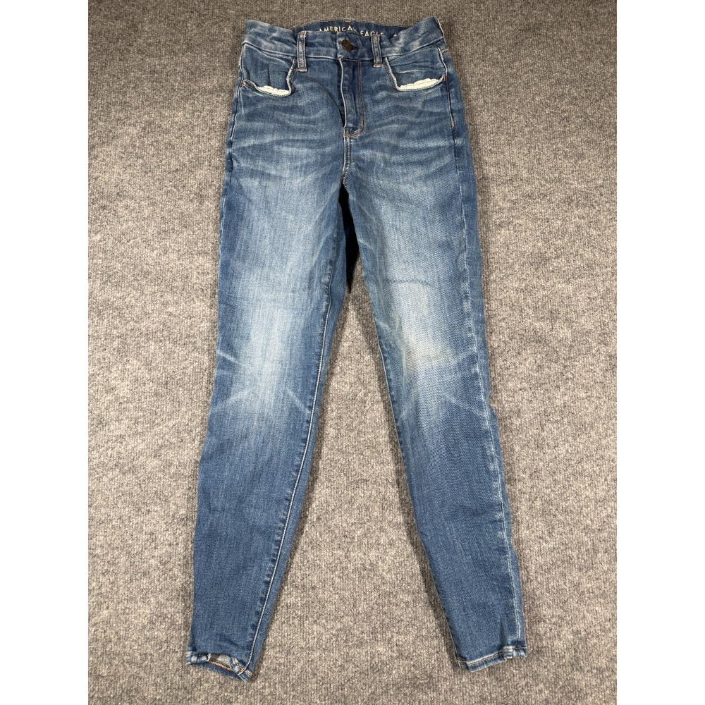 American Eagle Curvy Super Hi-Rise Jegging Jeans Women 2 Blue Next Level Stretch